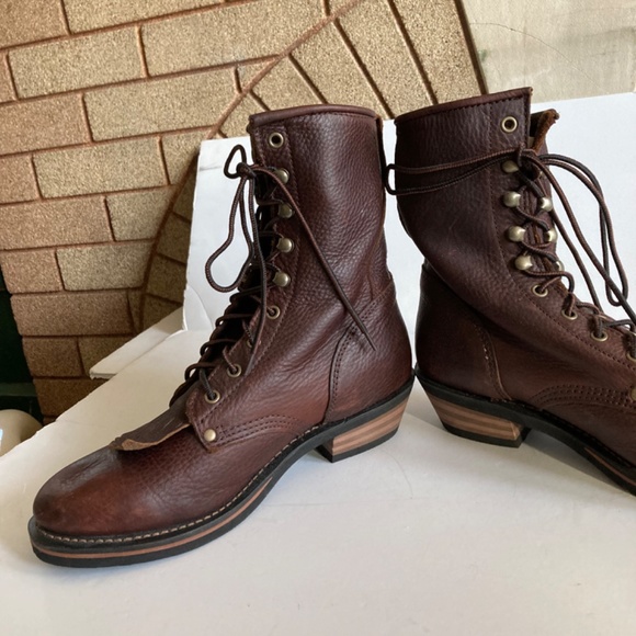 NuTech Logger Lace Up Brown Leather W/Kilt Men’s 8.5 - Picture 4 of 14